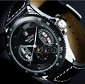 Winner Sport Mens Black Faux Leather Band Date Automatic Mechanical Wrist Watch