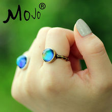 1 PC Antique Bronze Plated Color Changing Mood Rings Changing Color Temperature Emotion Feeling Rings Set For Women/Men MJ-RG002