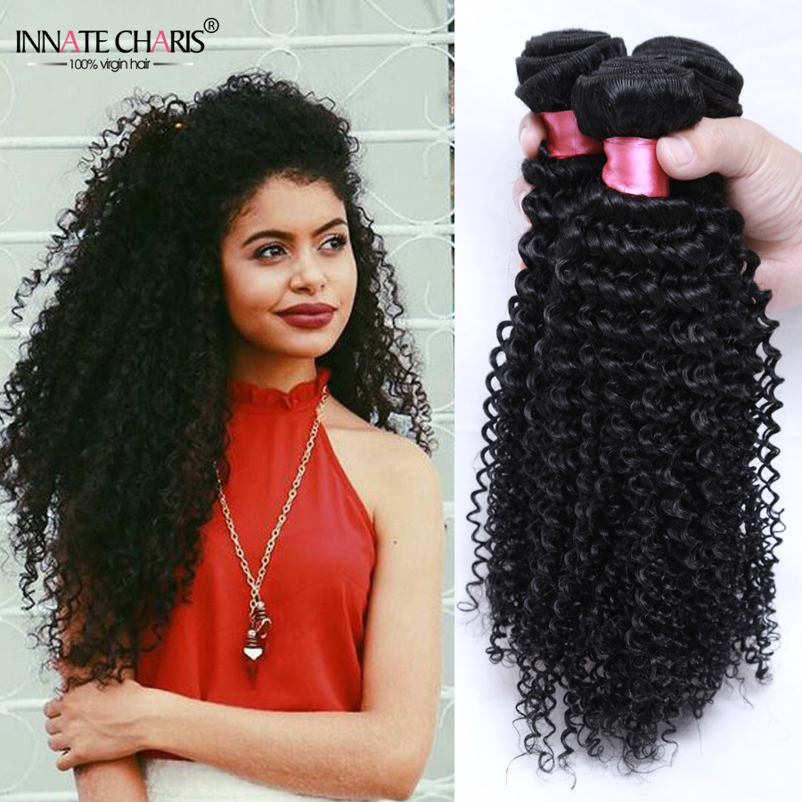 Innate Charis Indian Kinky Curly Virgin Hair 3pcs Remy Curly Raw Indian Hair Can Be Dyed 7a 