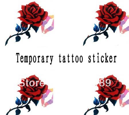 red rose Good quality Temporary tattoos Waterproof tattoo stickers body art Painting wholesale