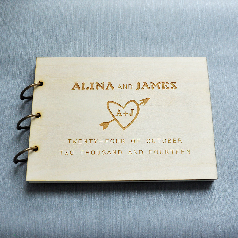 Buy Custom Wedding guest book , wood rustic wedding
