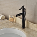 Oil Rubbed Bronze Waterfall Basin Faucet One Handle Brass Bathroom Mixers Deck Mounted