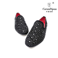 Inlaid diamonds Men Shoes Luxury Brand Designer Black Genuine Leather Wedding Dress Oxfords Flats Shoes superstar