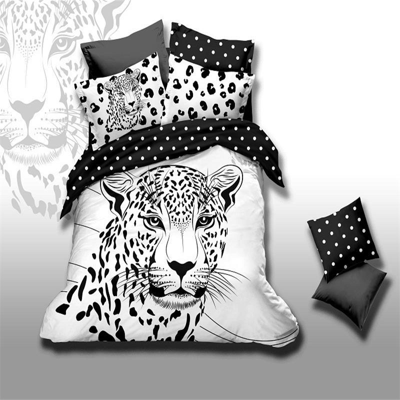 Black And White Leopard Print Bedding