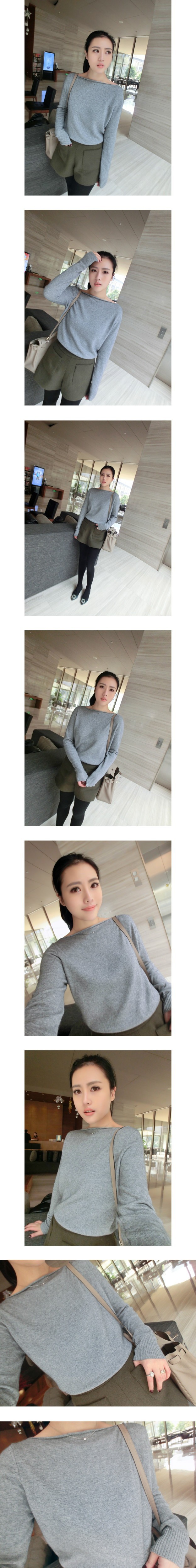High Quality 2014 Cashmere Sweater Women Female Knitted Sweaters Long Sleeve Pullovers Slash Neck Sweater With 4 Colors
