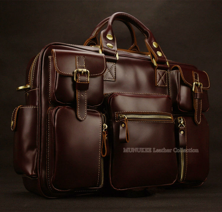 luxury stylish italian leather work bag