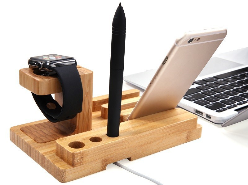 2015 New Multi Wood Stand Charging Dock Charger for Apple Watch Wooden Bamboo Smart Holder for iPhone 6 Plus 5 5S 4 4S Pen Holder Brackets