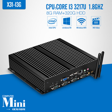 Mini PC core i3 3217U 8GB RAM 320GB HDD+WIFI Fanless Embedded Computer Mini Desktop Computer Thin Client