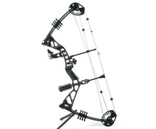 Black Right handed hunting compound bow and arrow set 5 pin opt sight release rest draw