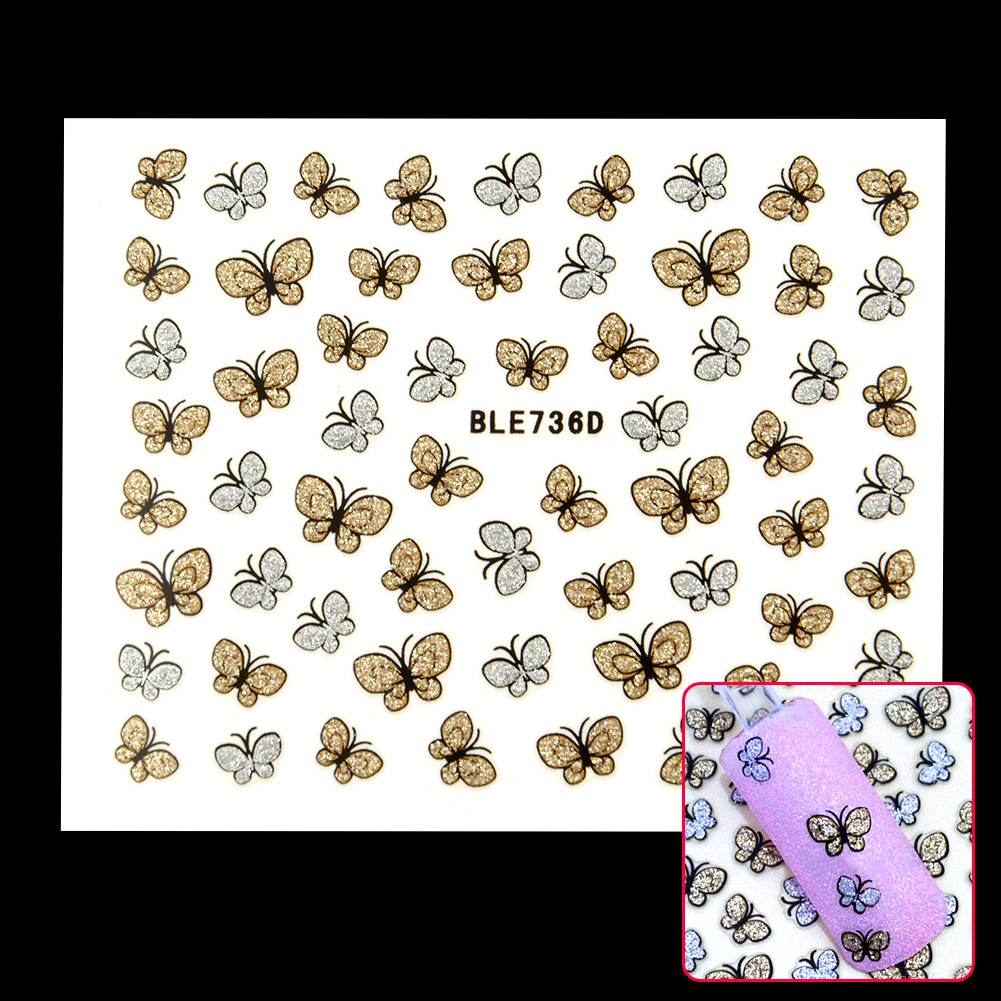 Гаджет  Hot Sale 3D Glitter Butterfly Design Nail Stickers Decals Nail Tips Decoration Manicure free shipping None Красота и здоровье