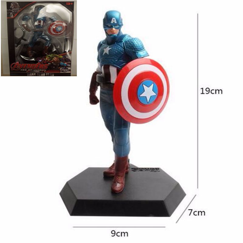 Original box Marvel The Avengers 23CM Captain America PVC Action Figures Superhero Collection Model kids toys