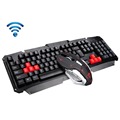 2017 HK1600 2 4GHz Wireless Multimedia Ergonomic Usb Gaming Keyboard Metal 6 Buttons Wireless Mouse Sets