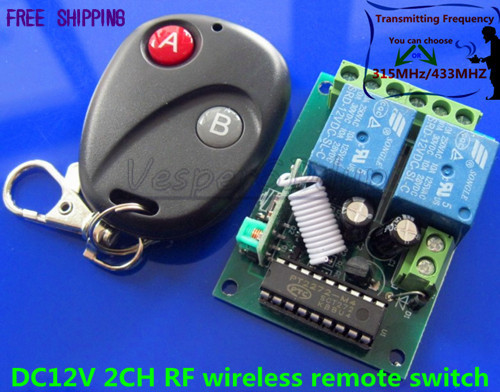 DC12V 2CH RF wireless remote control switch system Electro motor positive and negative rotation Momentary Toggle