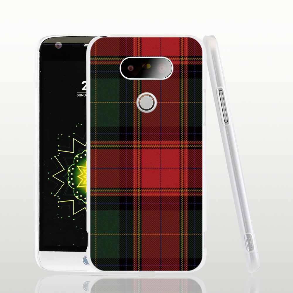 07287 RED BLUE font b TARTAN b font SCARF FASHION cell phone protective case cover for