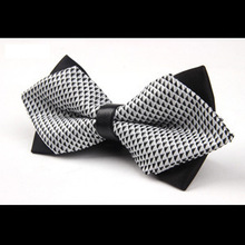 British style Formal commercial bow tie double plaid stripes male marriage bow ties arrows pointed bow tie collar