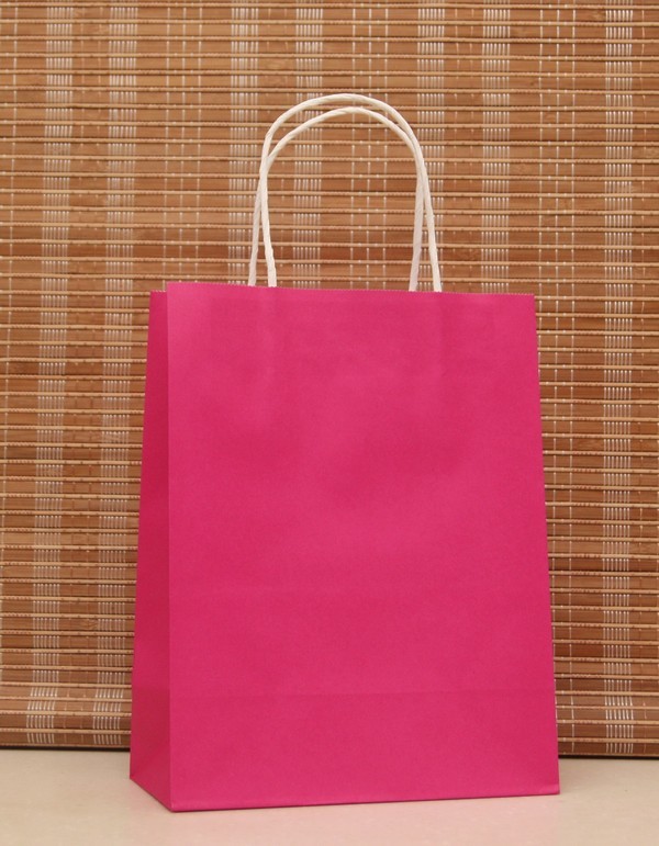 Wholesale Multifunction Rose Pink Paper Bag With Handles/21x15x8cm