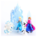 Free Shipping 16cm Ice Castle Figures with Olaf and Snow Monsters Collectible Models Toy BDFG6060