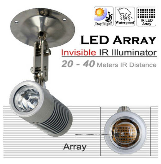 940nm LED Array Invisible IR Illuminator with 30M Infrared Distance