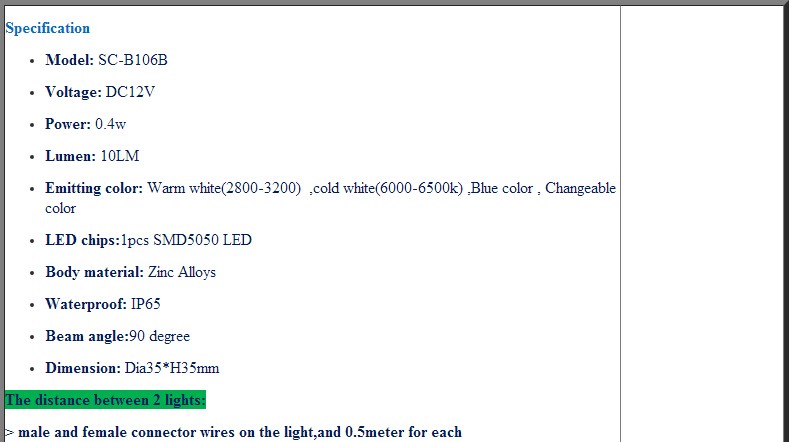 Description Picture 3 of item10PCS/Lot FVTLED LED Deck Lights 35mm Half Moon Outdoor Garden Decoration LED Underground Lamps IP65 Waterproof Pathway Lighting