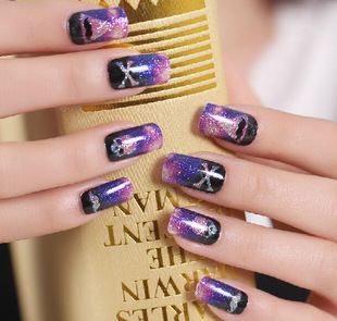 MJ044 5 Sheets Fashion Starry sky Pattern Nail art stickers Colorful nail Water Decals Fingernails decorations