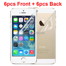18pcs/lot = 6 pcs Front + 6 pcs Back + 6 pcs Cleaning Cloth For iphone 5 5s Screen Protector HD LCD Protective Film