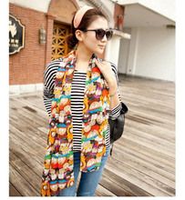 155 43cm New 2015 Spring Vintage Chiffon Scarves 63 Patterns Women Casual Print Lovely Bohemian Scarf
