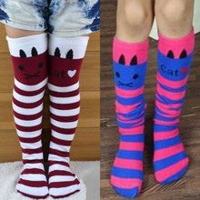 Cotton Knee High Socks Children In tube Socks Striped knee girls Straight Colorful Socks