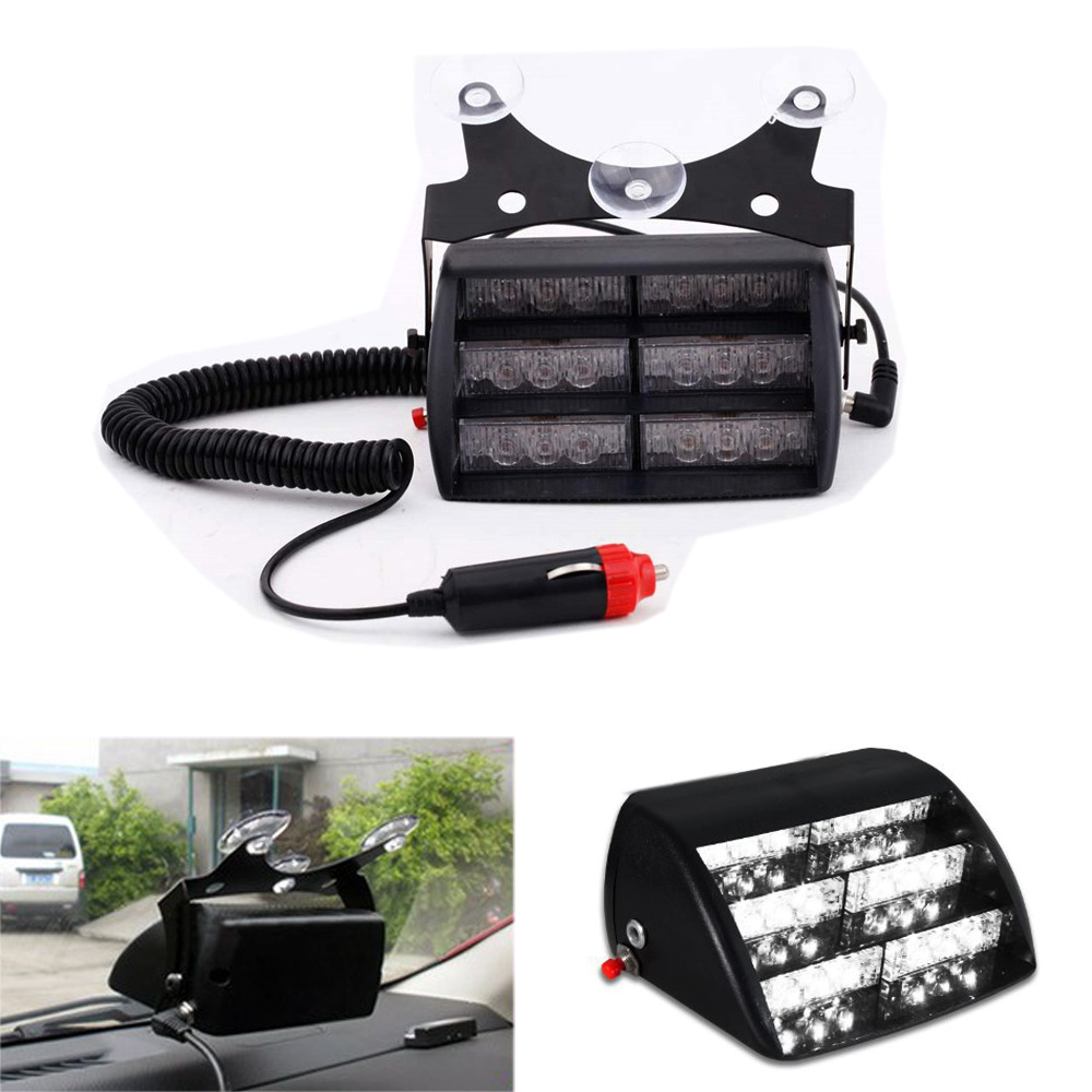 White 18 LED Car Truck Visor Dashboard Dash Windshield Emergency