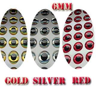 2015new 3D Fishing Lure Eyes red150pcs silver150pcs gold150pcs 450pcs lot