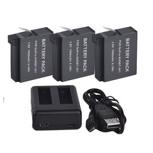 3pcs 16000mAh AHDBT-401 Gopro Hero 4 Battery Pack and Dual Charger Port Home Charger for Gopro Hero4 HD Sprot Camera Accessories