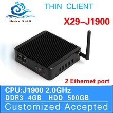 network thin client mini pcs with celeron dual core mini pc vga support surveillance system X29-j1900 Dual Lan 4g ram 500g hdd