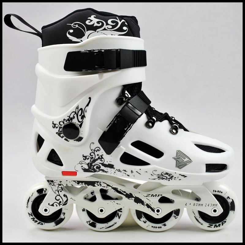Slalom skates skating shoes roller skates extra large fancy black white