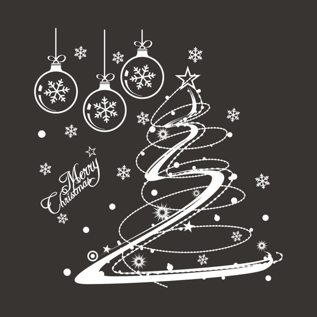 Наклейка цветы украшения витрина для дома окно наклейка - xmas10