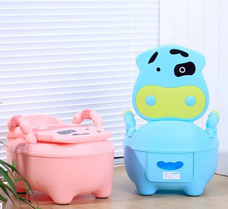 Kawaii Animal Cow Baby Potty Toilet Seat Urinal Girls Cute Plastic Child Potty Seat Training Kids Toddler Urinal Baby Product (3)