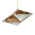 Creative Maxhedron Becbrittain Diamond Grey amber Crystal Glass Led G4 Pendant Light Fixture Lustre Cristal Suspension