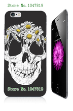 Mobile Phone Case Retail 1pc Hot Skull Design Protective White Hard Case Cover For Iphone 6 6th Free Shipping