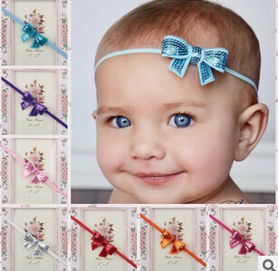 30pcs lot New Style Baby Girls hair accessories Embroidered sequin bows Headband Flowers Hairwear 12 colors