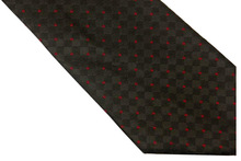 NT0506 Red Black Checks Plaids Classic Smooth Man s Casual Jacquard Woven Silk Polyester Necktie Business