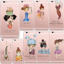New Arrival Beautiful Girl Painted Ultra Thin Transparent Soft TPU Phone Case Back Cover for Apple iPhone5 5S 6 6S Funda Coque