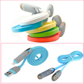 2 IN 1 USB Noodle Date Charging Cable Cord for iPhone 5 5S 6 6 Plus