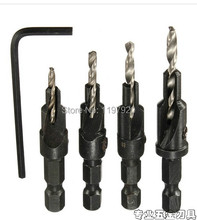 4pk 6# 8# 10# 12# Countersink Drill Bit Set Quick Change Wood Countersinks Woodworking Tools Counter Sink Bits Wood Hole Reamers