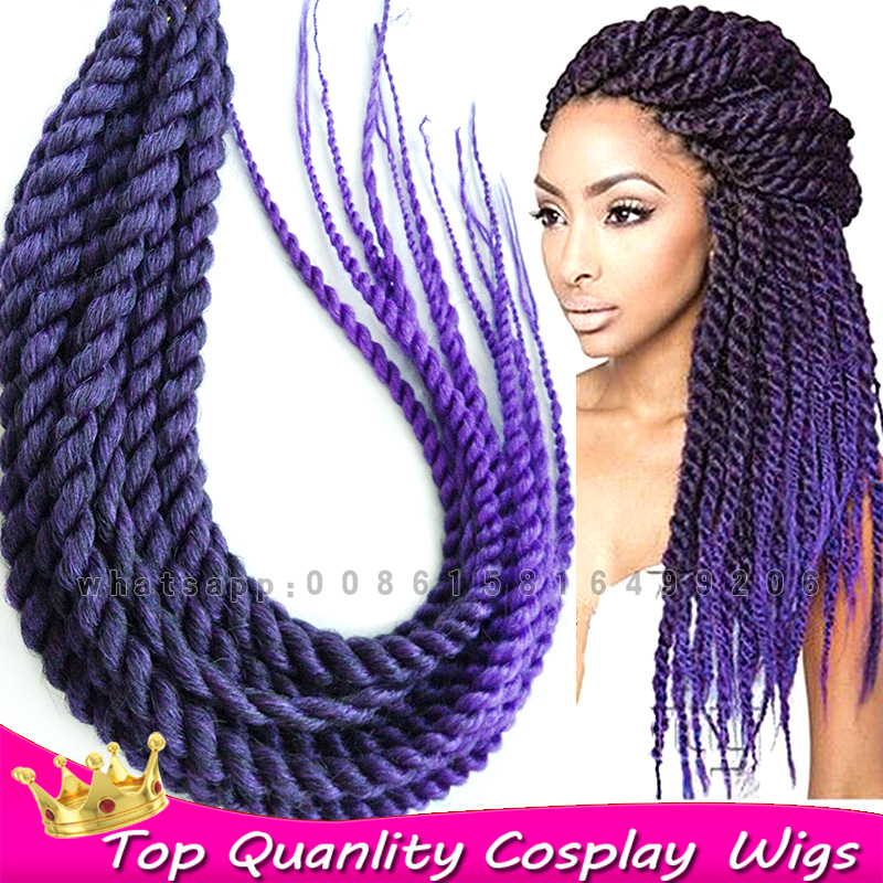 Hot Sell Havana Mambo Senegalese Twist Hair Synthetic Ombre 1bpurple Freetress Crochet Big 