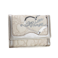 Exquisite Hearted Embroidery Fashion Wallet Chinese Style Desginer Patchwork Small Purse Women Nylon And PU Sequin