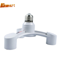 HGHomeart 3 in1 e27 to e27 adapter for LED lamps 110 240V Lamp Holder Converters Splitter