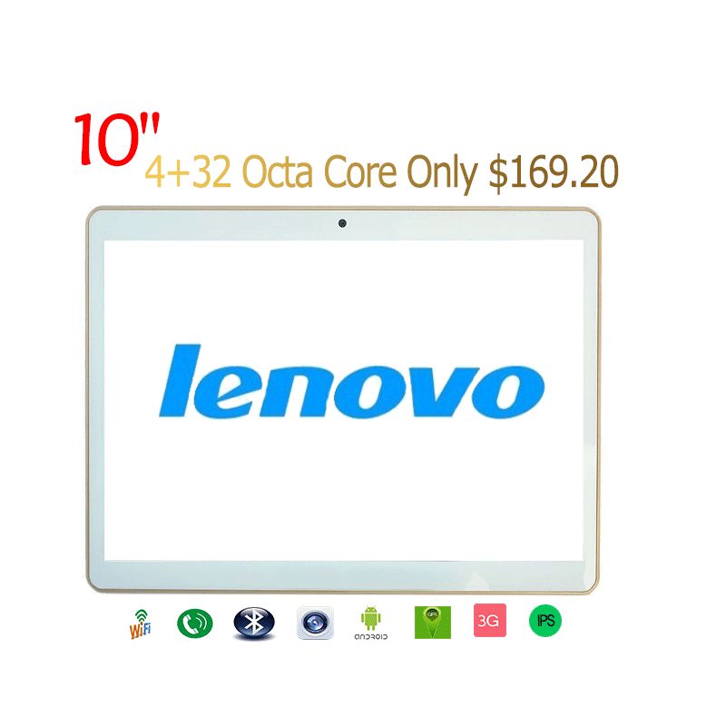 Lenovo Tablet 10 Inch MTK6592 Octa Core 1280 800 IPS Phone Call Android Tablet PCS 4GB