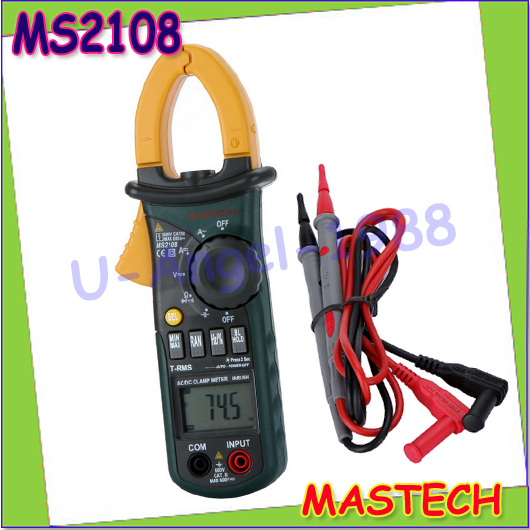 1 pcs Mastech MS2108 Digital Clamp Meter True-rms Inrush Current 66mF Capacitance Frequency Measurement wholesale free shipping