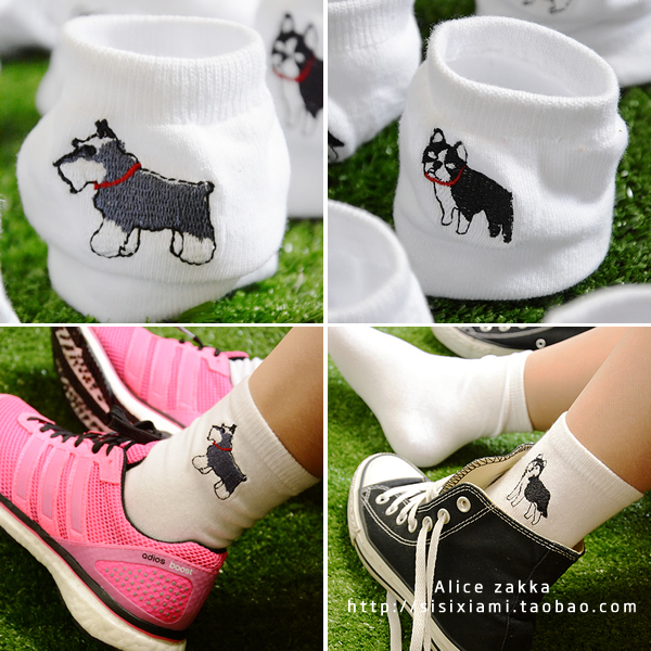 women\'s socksTaste embroidery series ten Dalmatian...