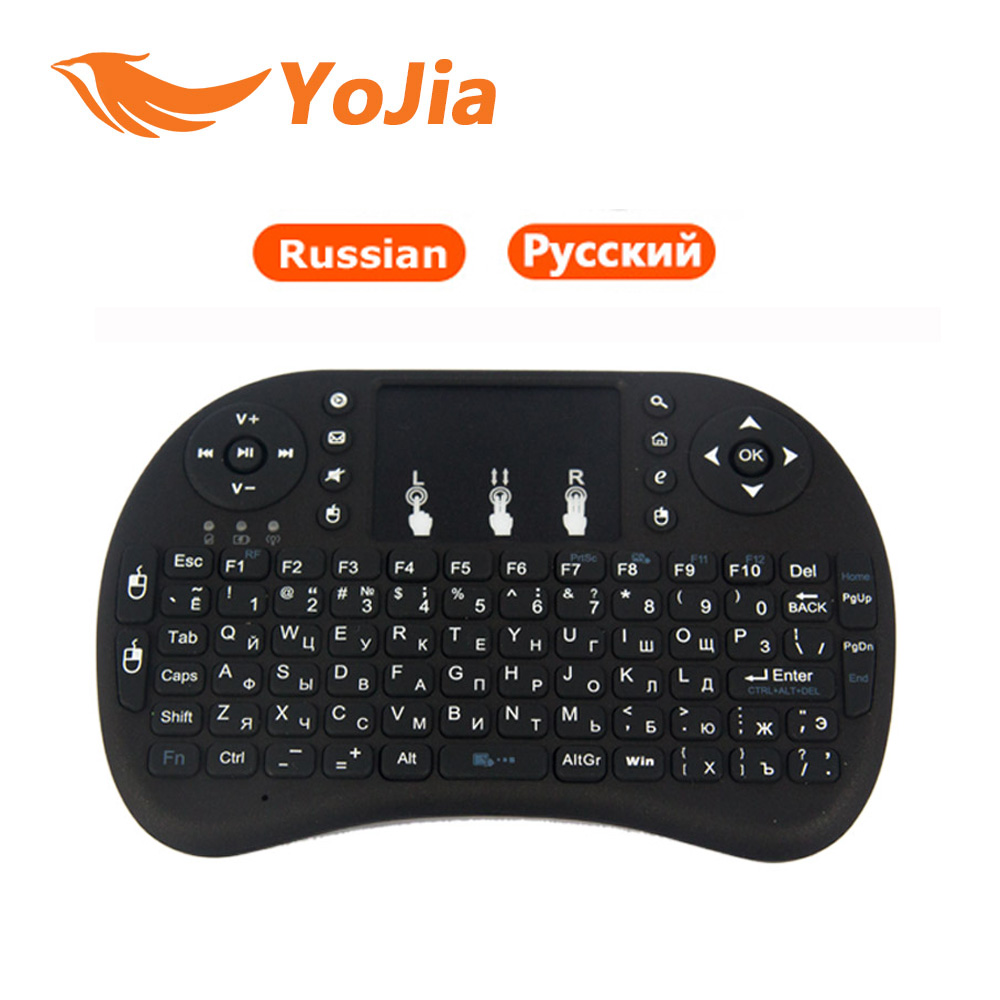 Original i8 Russian English Hebrew Version i8+ 2.4GHz Wireless Keyboard Air Mouse Touchpad Handheld for Android TV BOX Mini PC
