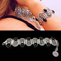 2016 Winter Carve Bohemian Bracelet Vintage Black Gem Bracelets Geometric Exaggerated Gros Bracelet Femme Fashion Jewelry