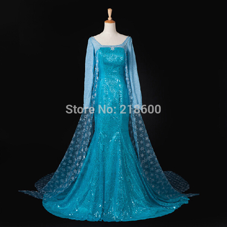 Elsas Adult Costume Princess Elsa Dress Adult Cosplay Halloween Costumes For Women Fantasia 8511